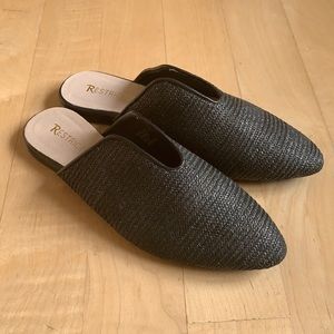 Restricted Black Woven Mules Size 8 Like New